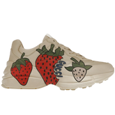 Gucci Rhyton Sneakers / Trainers Beige / Cream / Red / Green